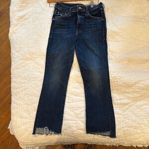 Mother denim ankle rise dark blue straight leg denim size 28